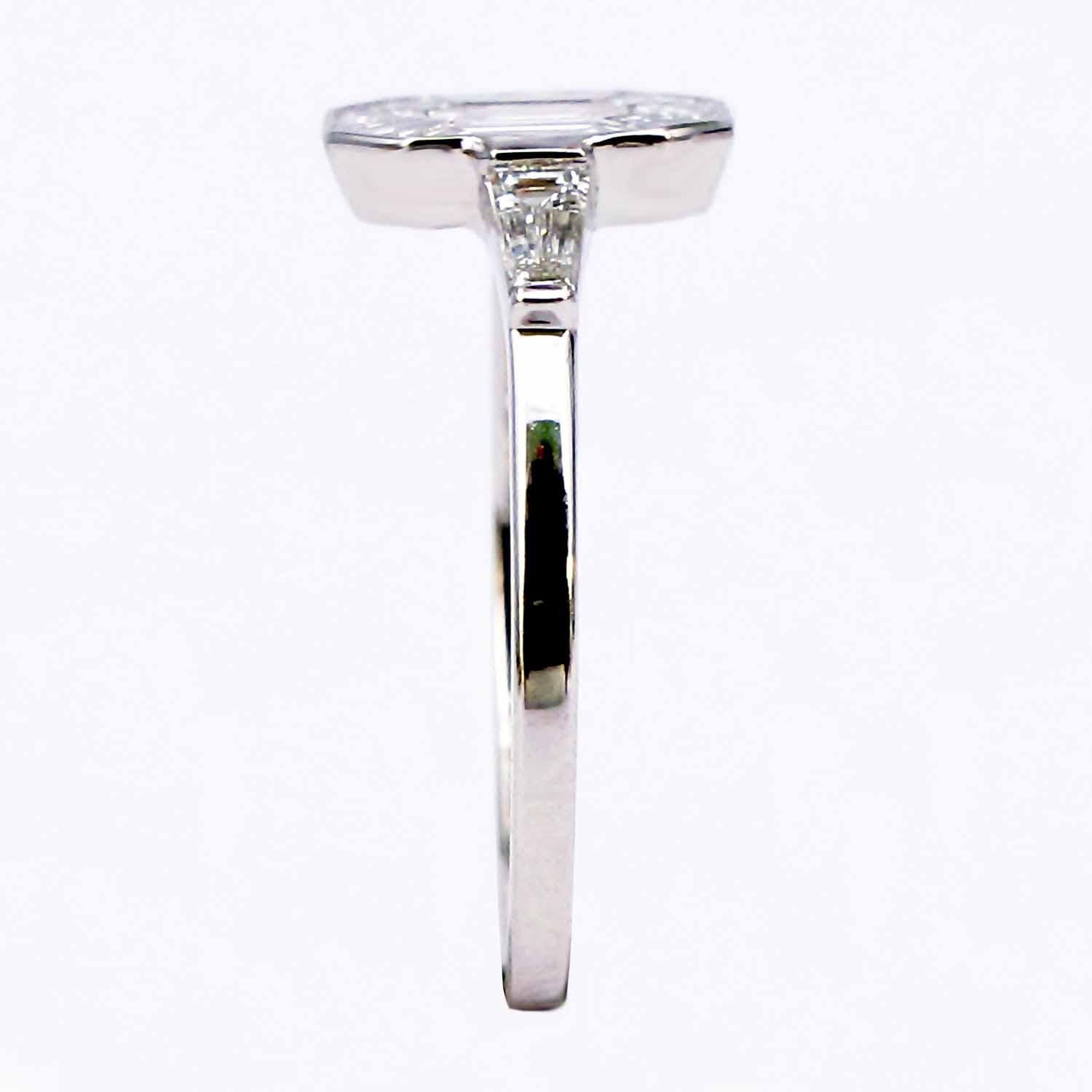For Sale:  3 Carat face up Emerald shape Piecut diamond ring 3