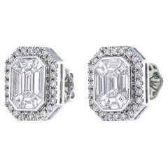 3 carat face up with a detachable  emerald cut pie cut diamond earrings