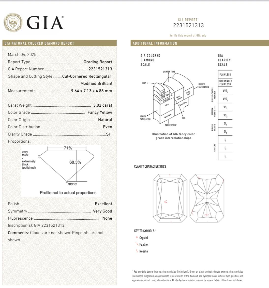 3 Karat Ausgefallener gelber länglicher strahlender Diamantring mit drei Steinen im Zustand „Neu“ im Angebot in New York, NY