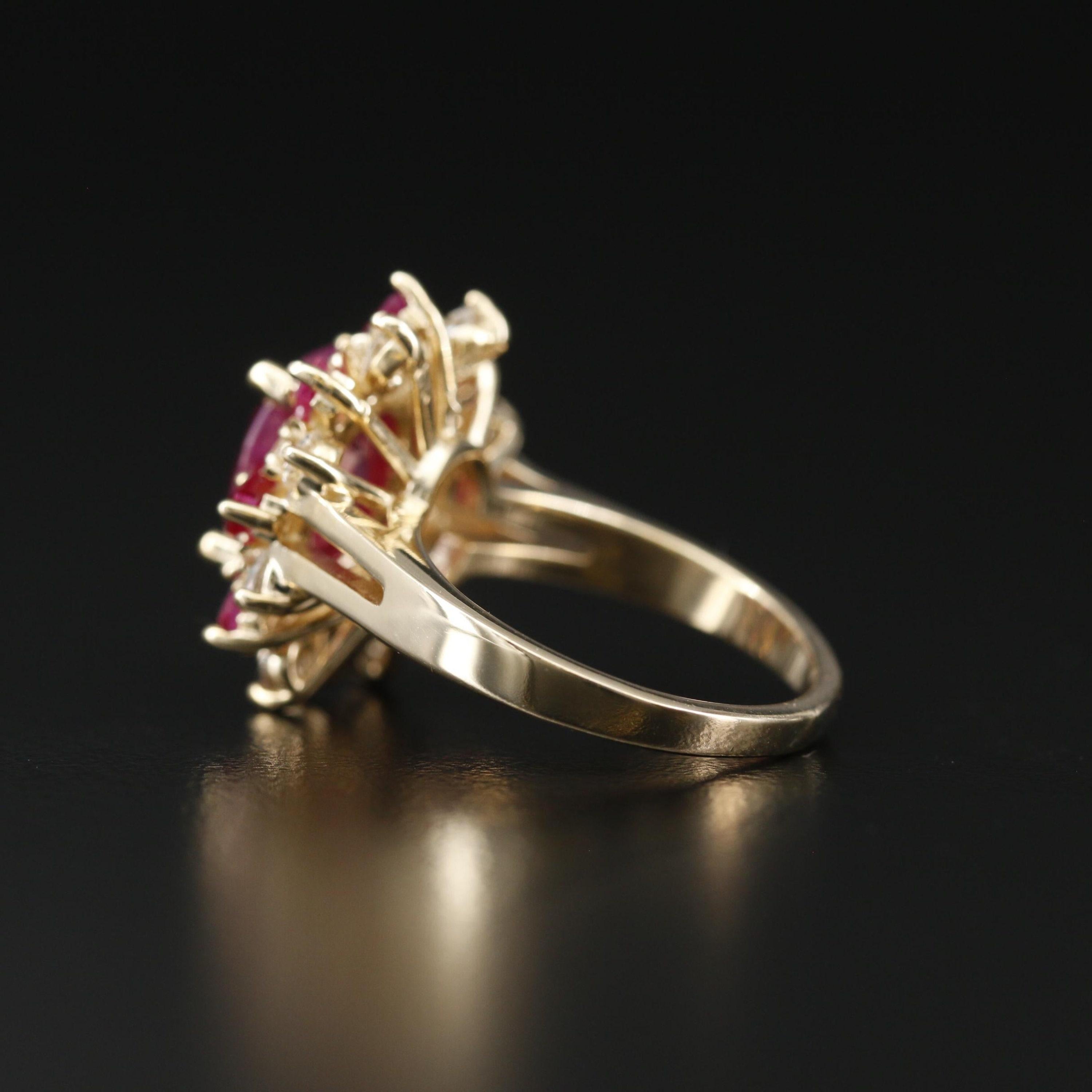 For Sale:  3 Carat Floral Ruby Diamond Engagement Ring Art Deco Victorian Ruby Wedding Ring 5