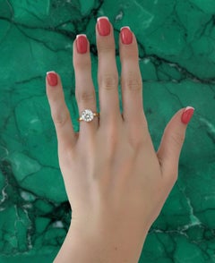 GIA Certified 3.01 Cushion Cut E Color Diamond Solitaire Ring in 18K Yellow Gold