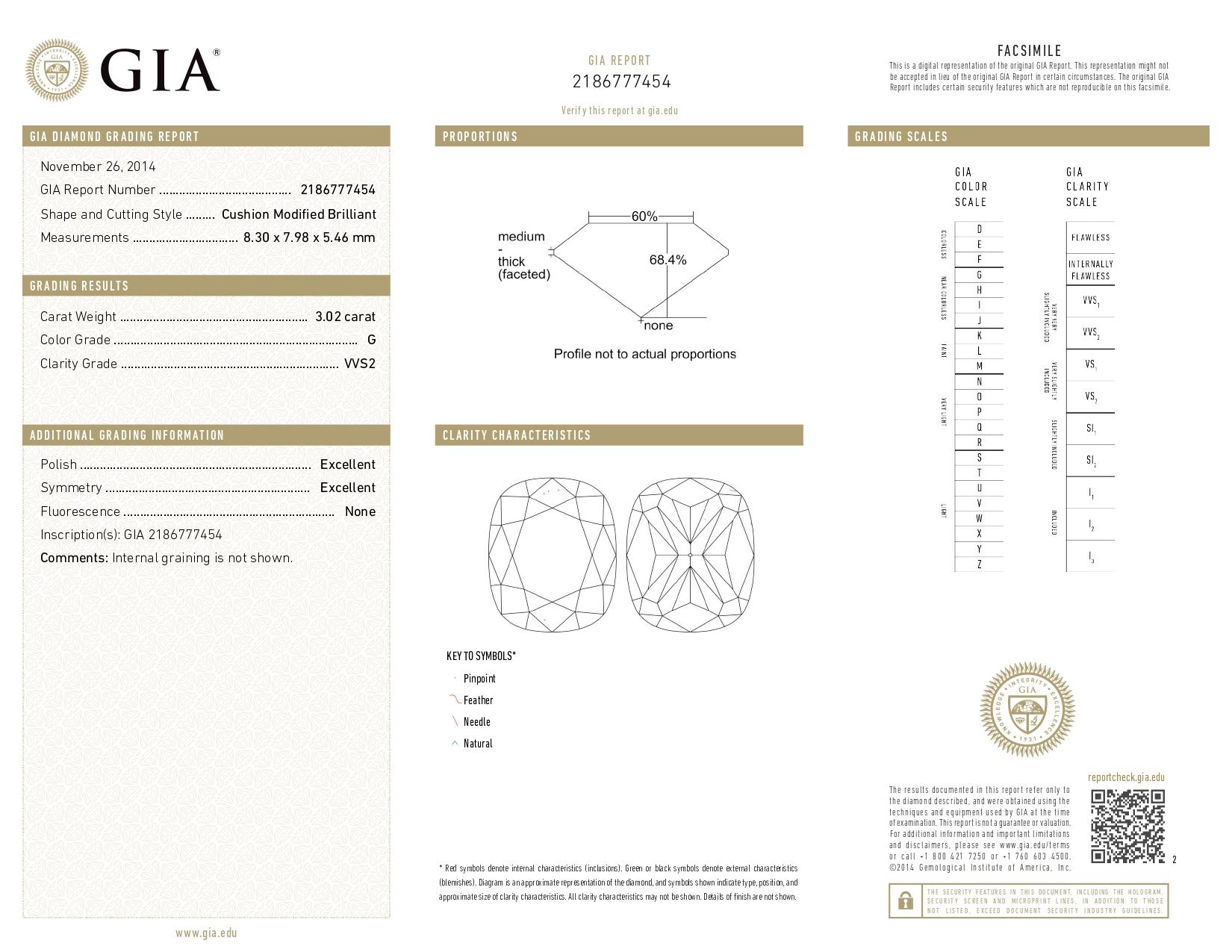 Anillo de diamantes talla cojín de 3 quilates color G VVS2 en oro amarillo Corte cojín en venta