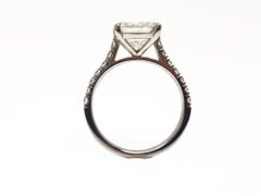 3 Carat GIA Certificate E Color Cushion Diamond Platinum Bespoke Engagement Ring