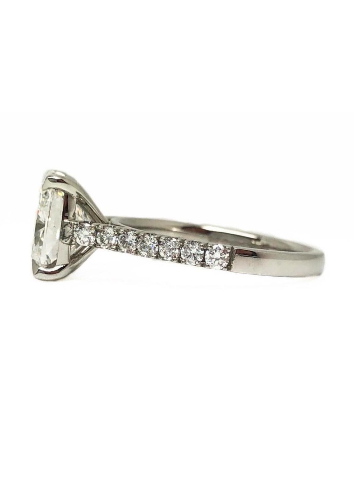 Women's 3 Carat GIA Certificate G Color Cushion Diamond Platinum Bespoke Engagement Ring For Sale