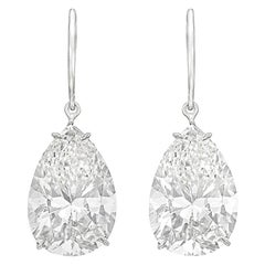 3 Carat GIA Certified Pear Cut Diamond Drop Earrings