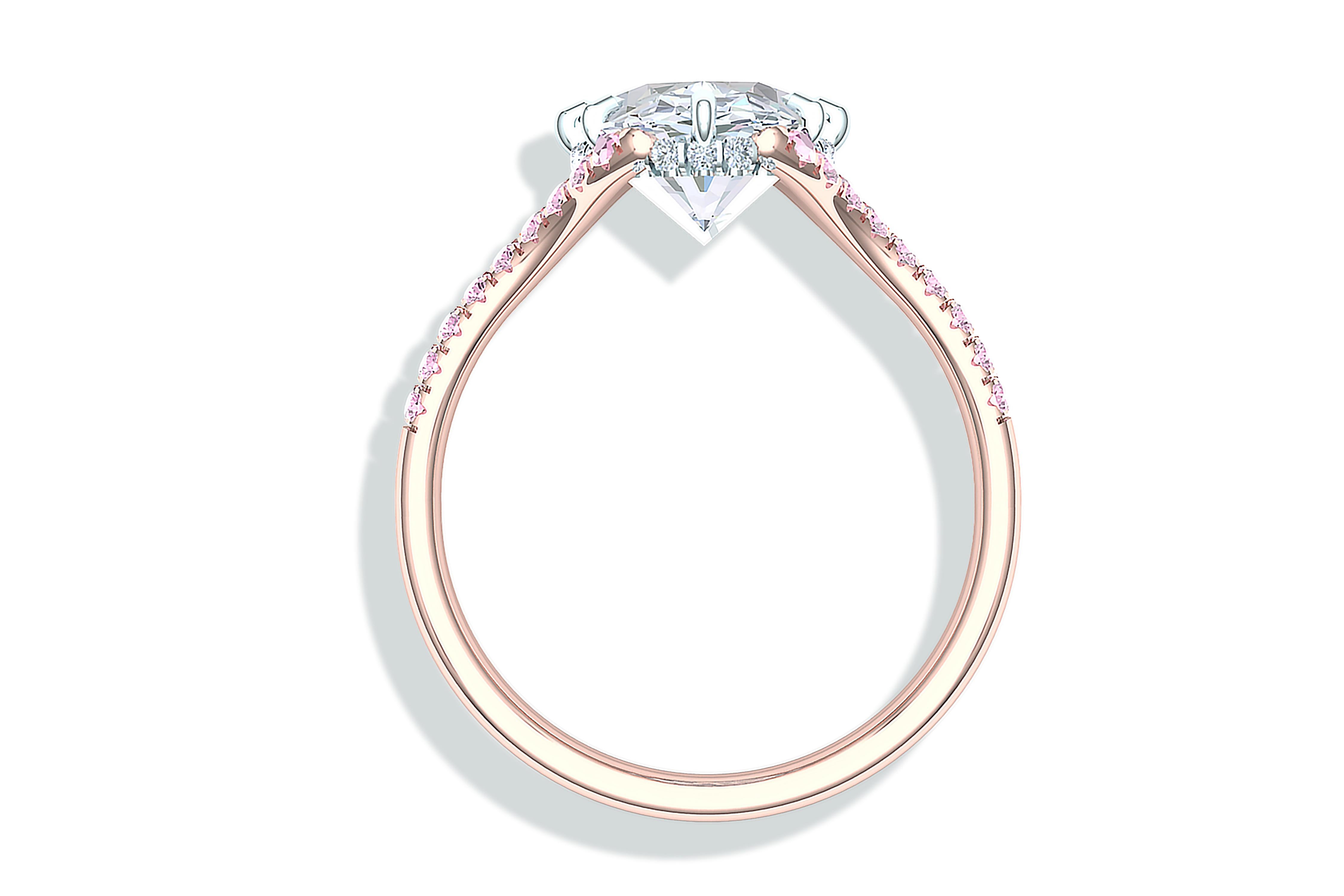 Oval Cut 3 Carat GIA Certified Oval Diamond Pink Diamond Engagement Ring For Sale