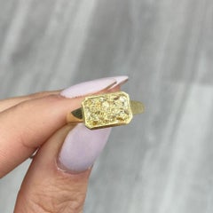 3 Carat GIA Fancy Light Yellow Bezel Set Diamond Ring