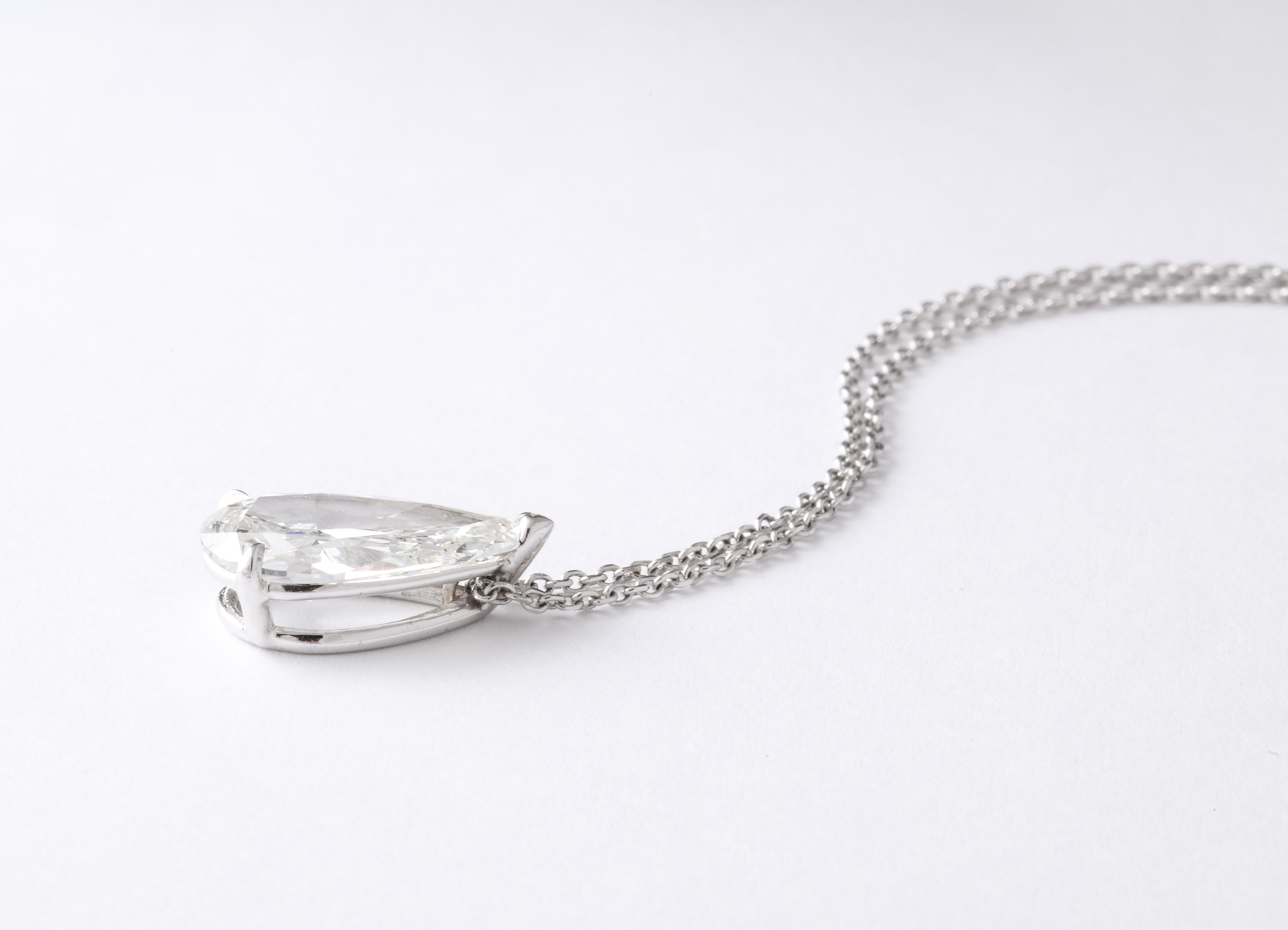 3 Carat GIA Pear Shape Solitaire Pendant In New Condition For Sale In New York, NY