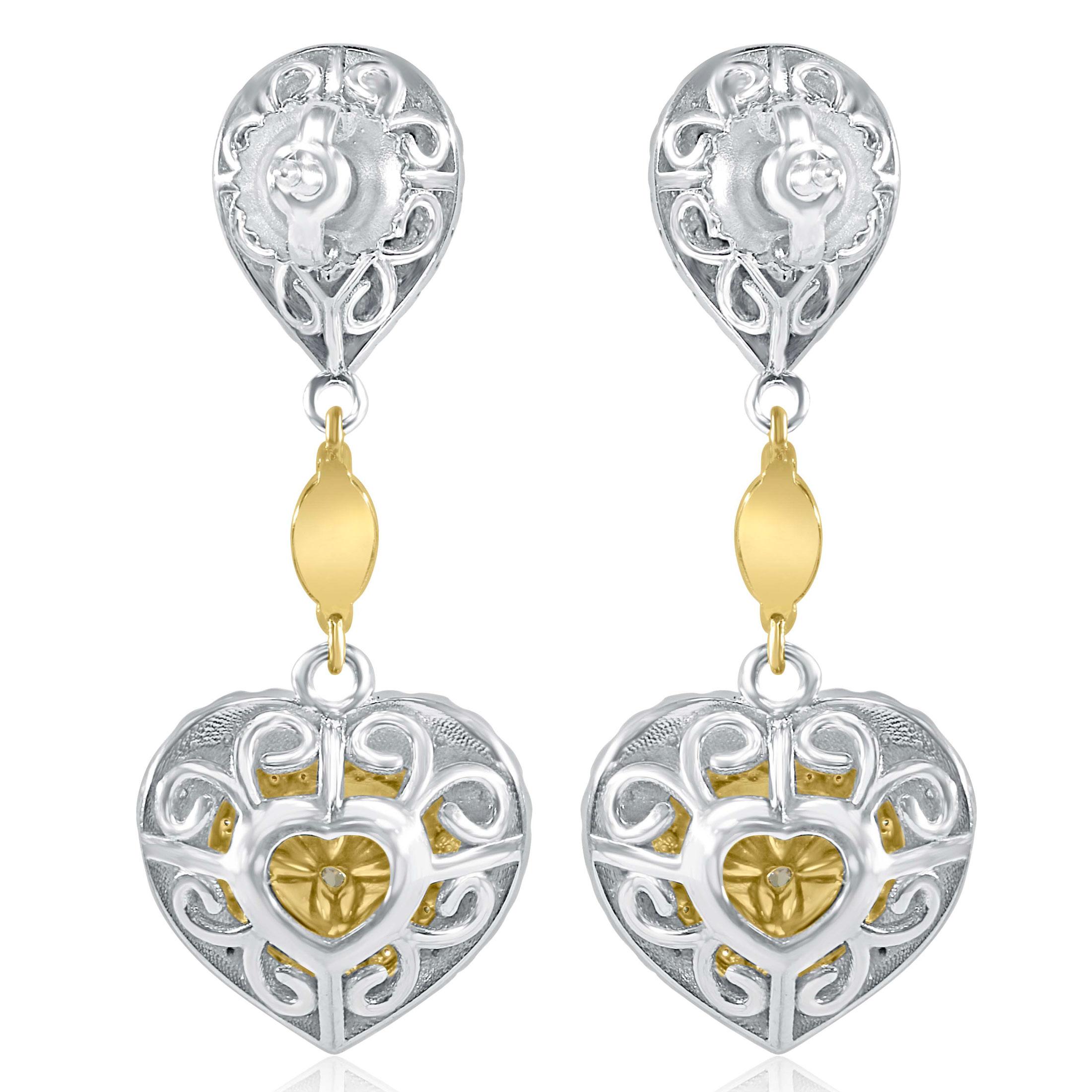 Orecchini a goccia con diamante a cuore da 3 carati, orecchini pendenti in oro bianco 18 carati in vendita 1