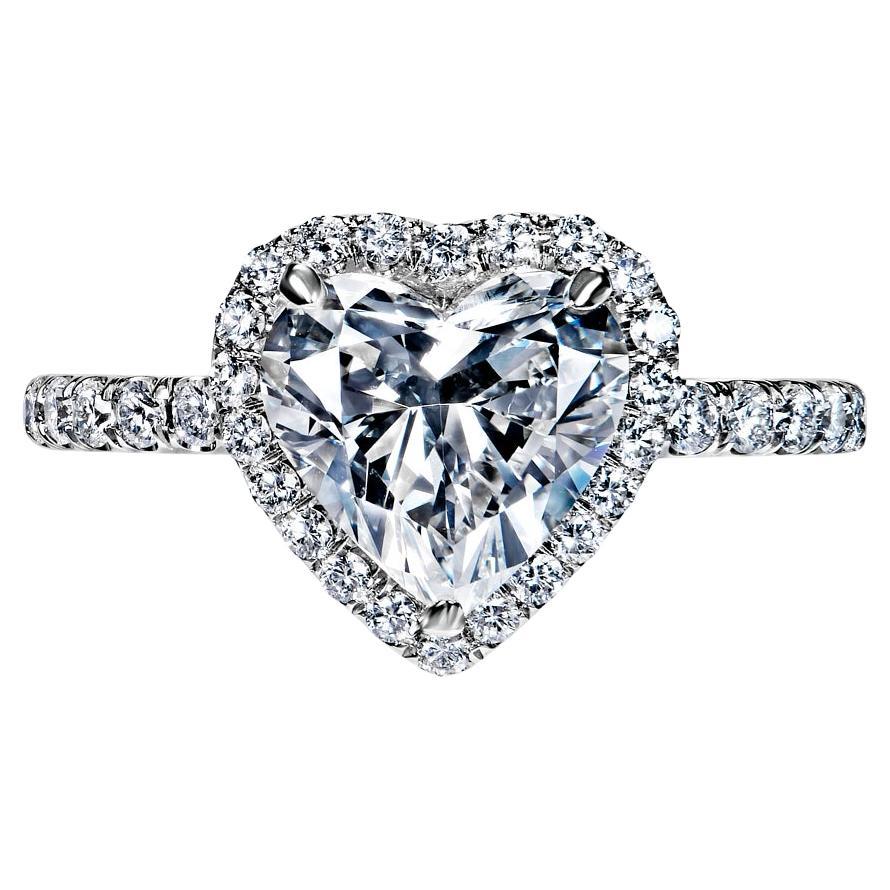 3 Carat Heart Shape Diamond Engagement Ring GIA Certified F VS2