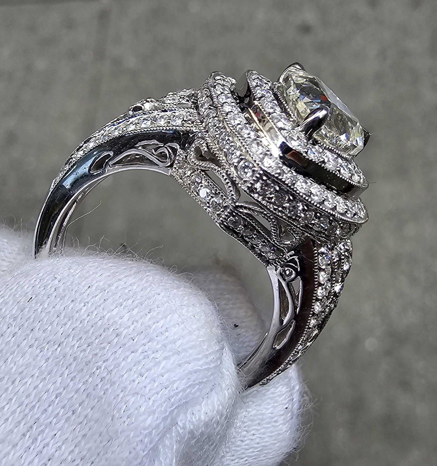 3 Carat Heart Shape Diamond Engagement Ring GIA Certified K SI2 1