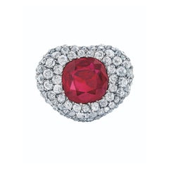 3 Carat Heart Shape Statement Ruby Red 14K White Gold Modern Nobility Signature