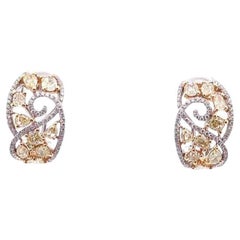 3 Carat Leverback Earrings in 14K 2-Tone Gold