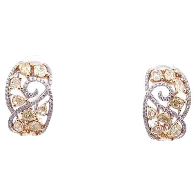 3 Karat Klappbrisur-Ohrringe aus 14K 2-farbigem Gold im Angebot