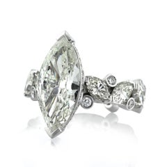 3 Carat Marquise Diamond Ring Brilliant White 14K White Gold Everyday Royalty