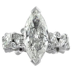 3 Carat Marquise Diamond Ring Brilliant White 14K White Gold Everyday Royalty