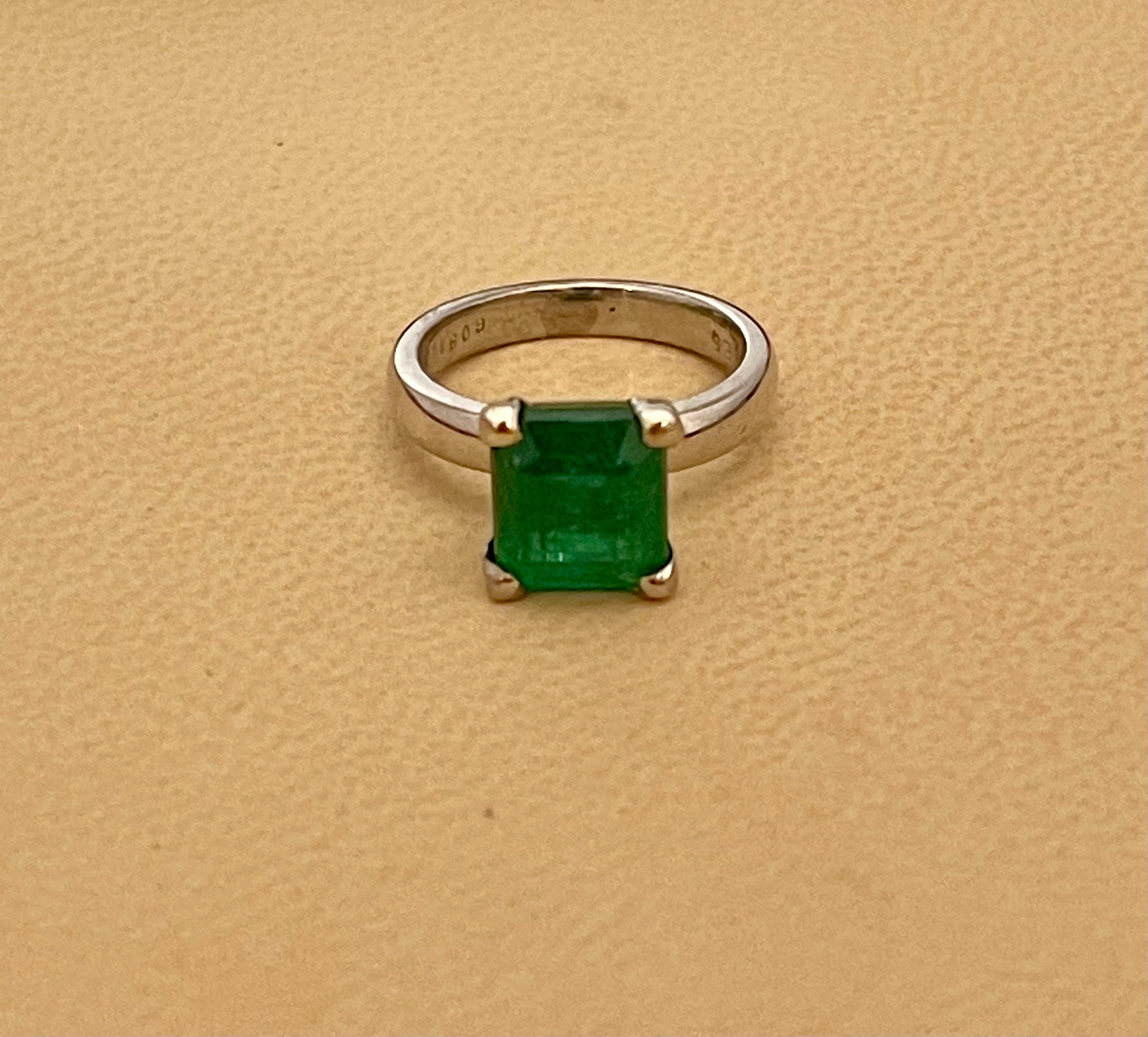 3 carat natural emerald ring