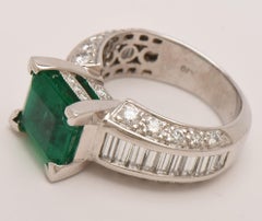 18K Gold 3 CT Natural Emerald Diamond Antique Engagement Ring Unique Bridal Band