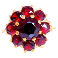 3 carat natural garnets clover ring 18kt yellow gold