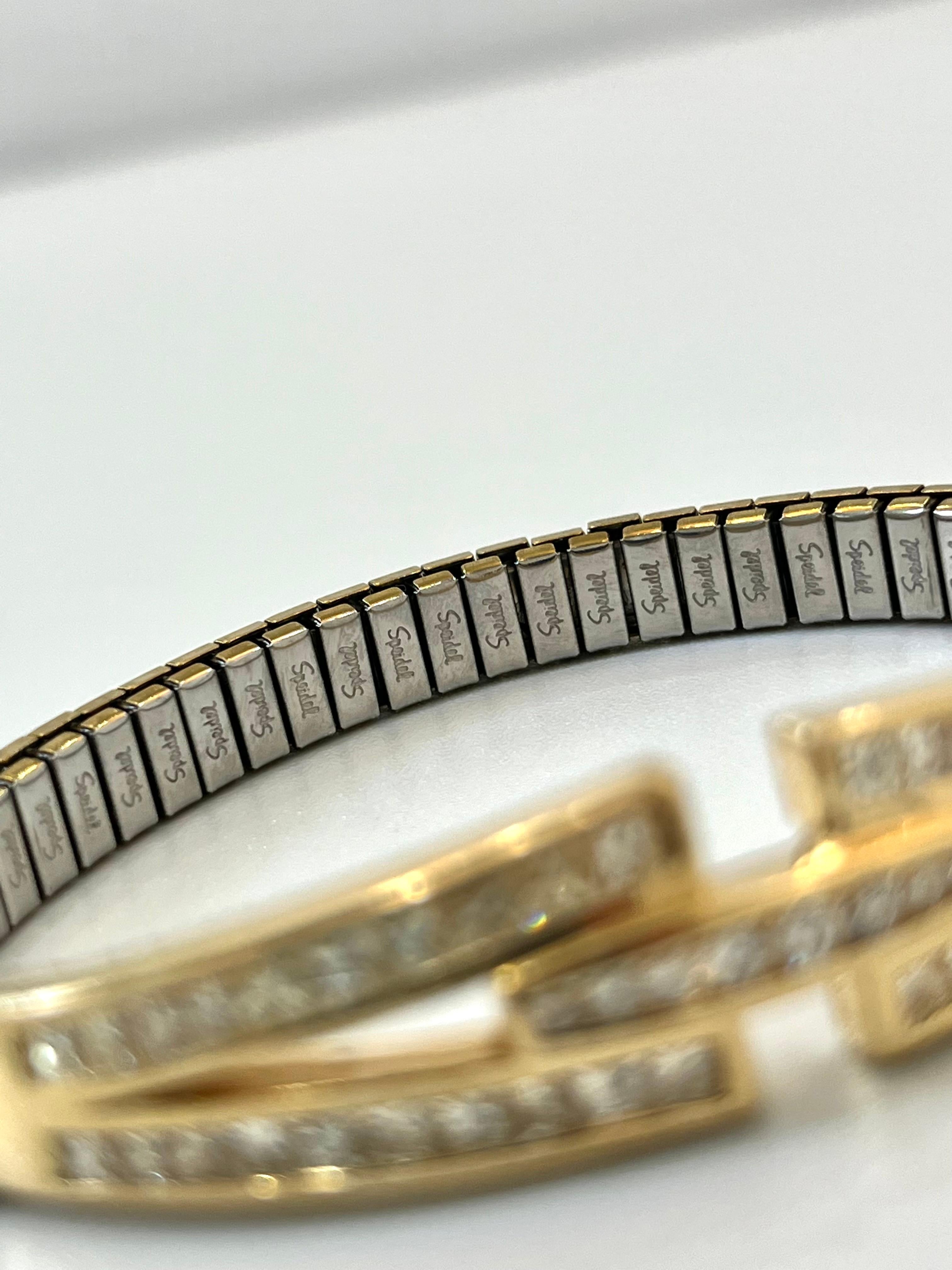 Verstellbares Stretch-Armband mit 3 Karat natürlichen runden Diamanten, signiert Speidel (Rundschliff) im Angebot