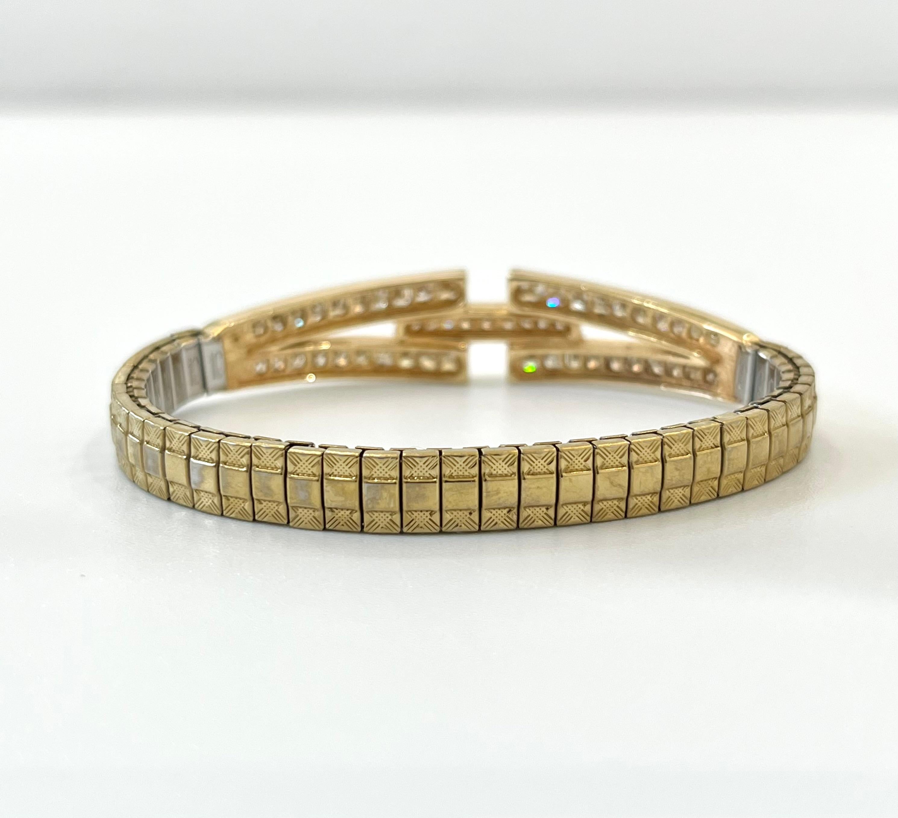 Bracelet extensible réglable en diamants ronds naturels de 3 carats signé Speidel en vente 1