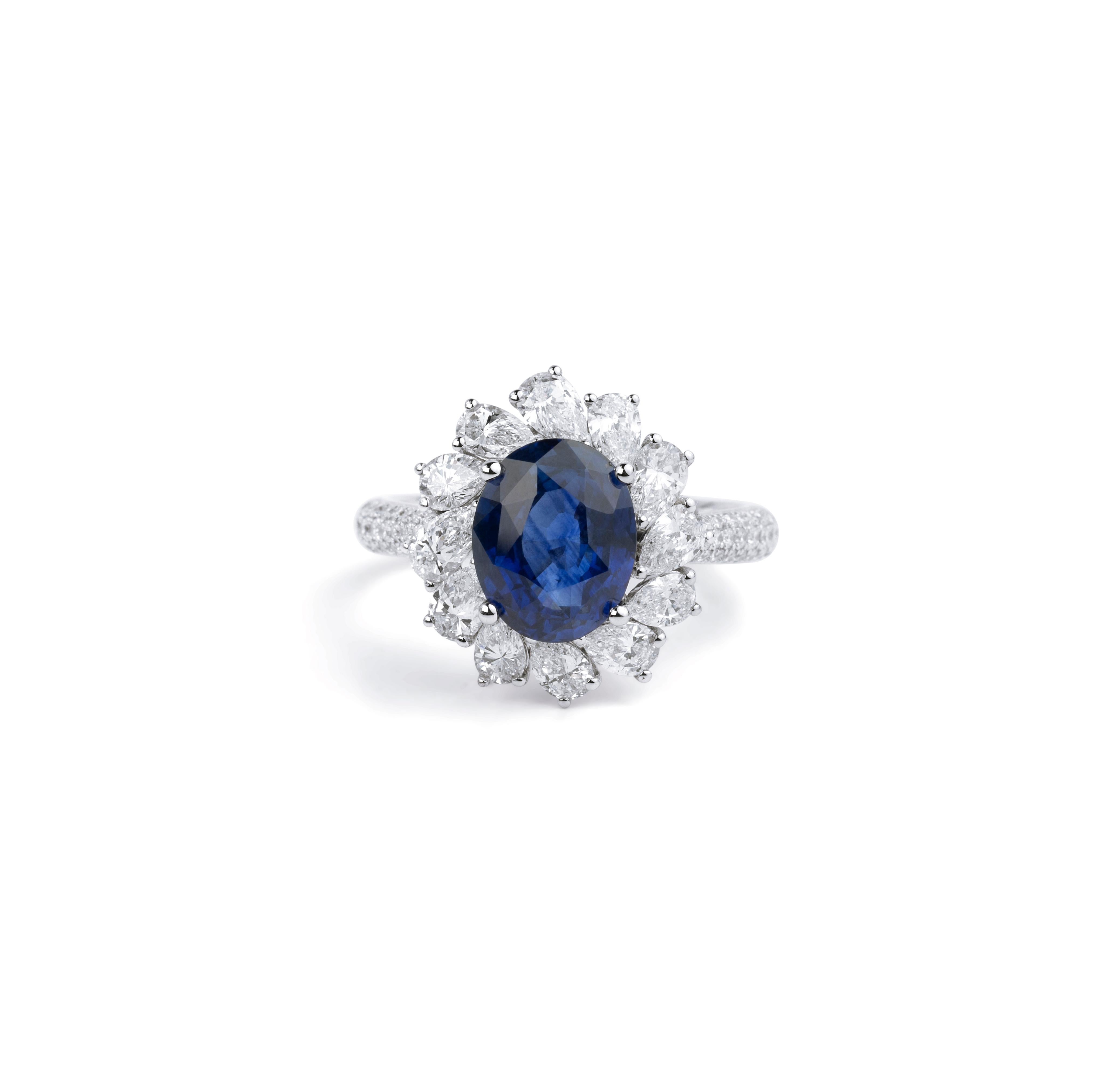3 Carat Natural Sapphire Diamond Pear Halo Cocktail Engagement Ring 18k Gold

Available in 18k white gold.

Same design can be made also with other custom gemstones per request.

Product details:

- Solid gold

- Diamond - approx. 1.71 carat

-