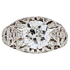Vintage 3 Carat Old European Cut Diamond Engagement Ring