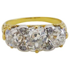 Antique 3 Carat Old European Cut Diamonds circa 1880s Three-Stone