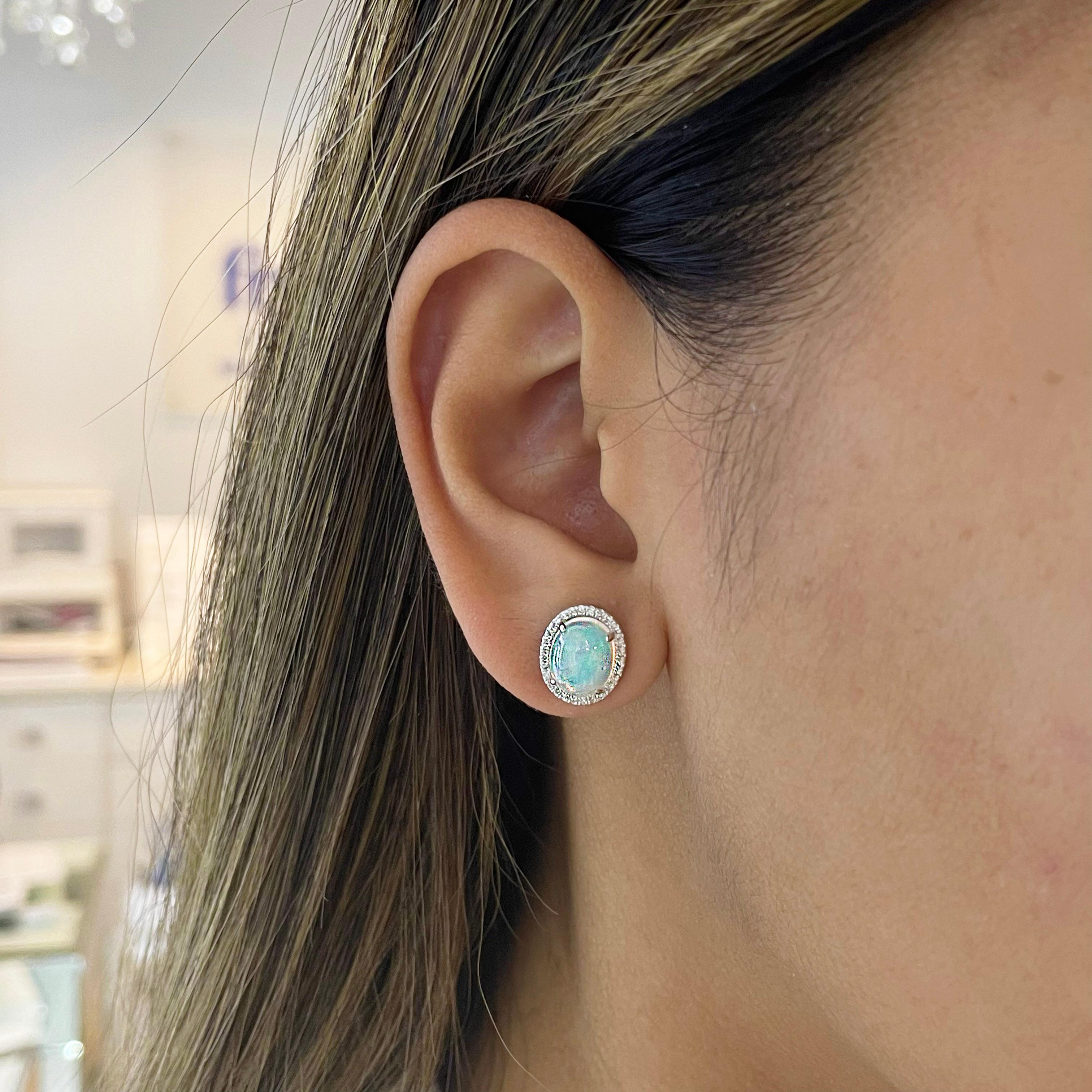 genuine opal earrings gold