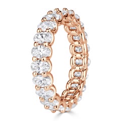 Banda Ovalada 3 Quilates Blanco Brillante Oro Rosa 18K Alta Joyería Cotidiana de la Realeza