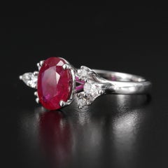 2 Carat Oval Cut Ruby Engagement Ring Antique Victorian Ruby Ruby Wedding Ring
