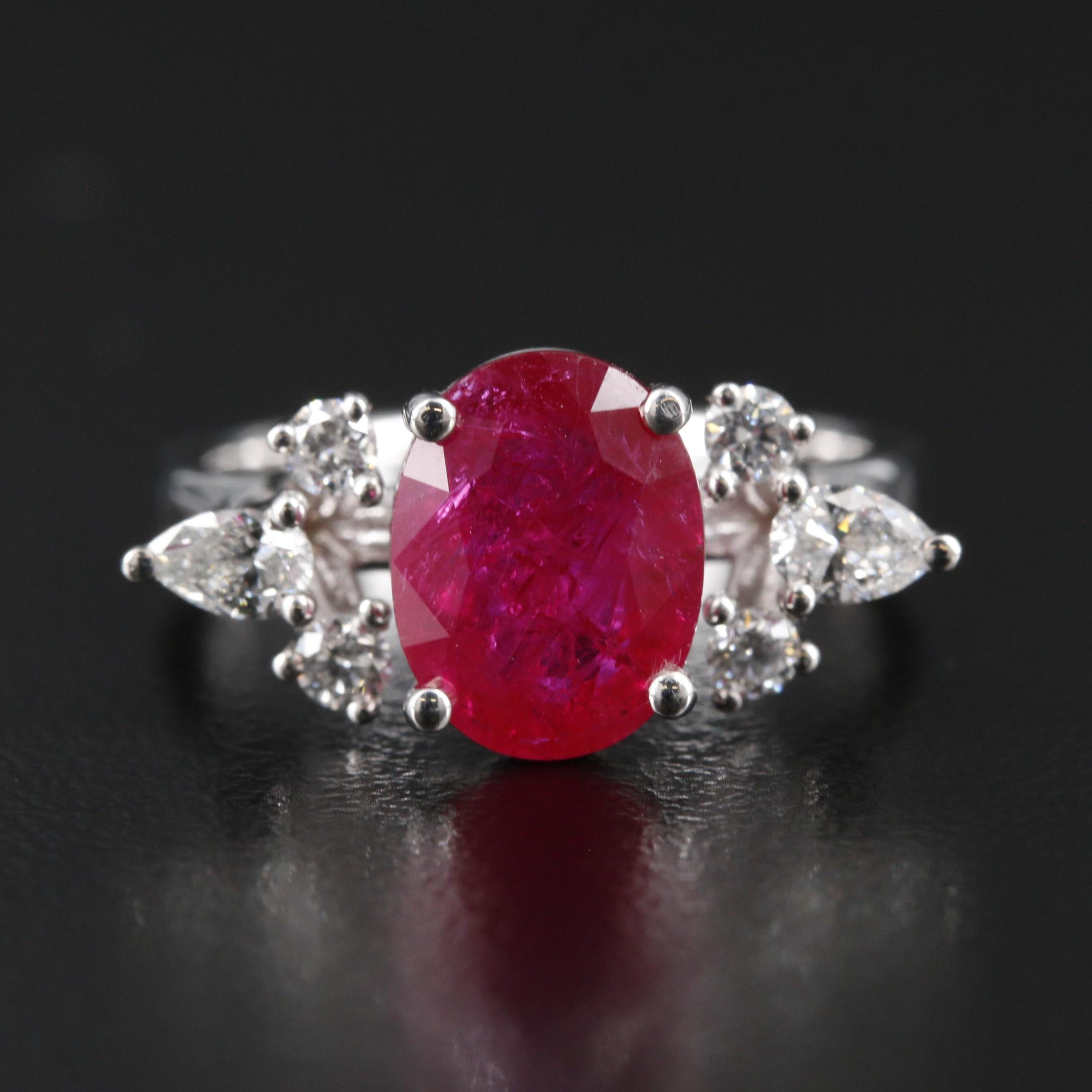 For Sale:  2 Carat Oval Cut Ruby Engagement Ring Antique Victorian Ruby Ruby Wedding Ring 4