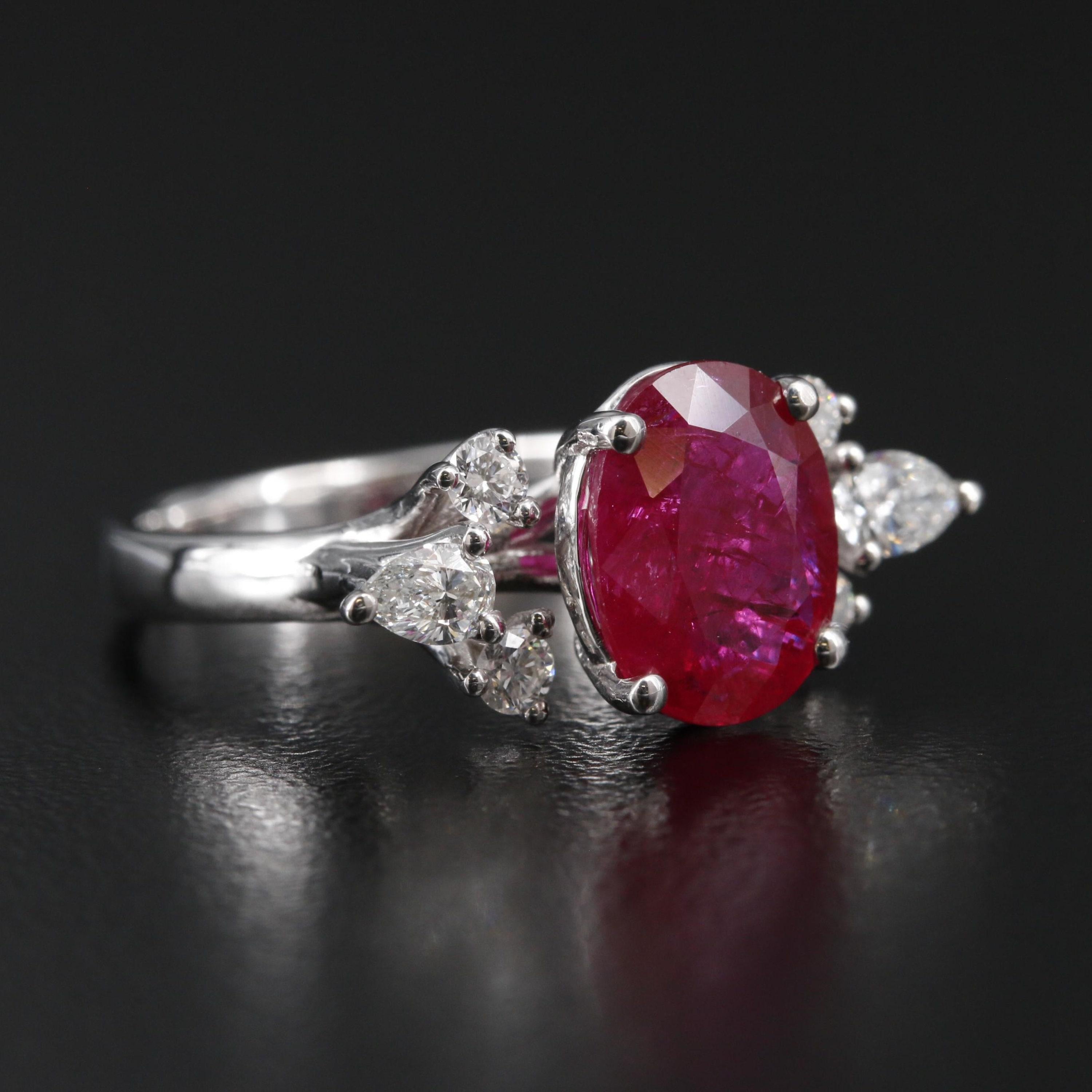 For Sale:  2 Carat Oval Cut Ruby Engagement Ring Antique Victorian Ruby Ruby Wedding Ring 5