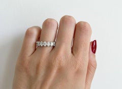 3 Carat Oval Diamond Eternity Band in 18k White Gold