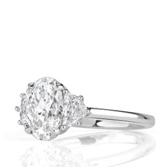 3 Carat Oval Diamond Ring Brilliant White 14K Gold Modern Nobility Heirloom