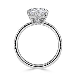 3 Carat Oval Diamond Ring Brilliant White 14K White Gold Effortless Elegance