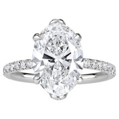 3 Carat Oval Diamond Ring Brilliant White 14K White Gold Effortless Elegance