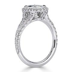 3 Carat Oval Diamond Ring Brilliant White 14K White Gold Modern Nobility