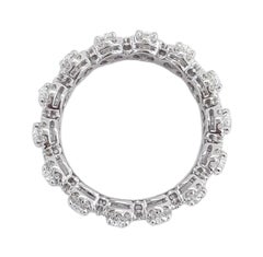 3 Carat Oval Halo Eternity Band Ring