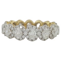 3 Carat Oval Halo Eternity Band Ring