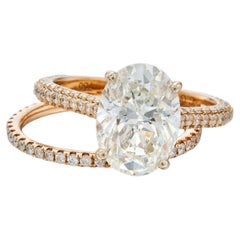 3 Carat Oval Statement Brilliant White VS 14K White Gold Everyday Royalty
