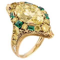 3 Carat Oval Statement Fancy Yellow  Rare Fancy-Color Splendour  Diamond Ring