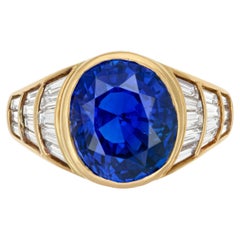 3 Carat Oval Statement Royal Blue Sapphire 14K White Gold Effortless Elegance