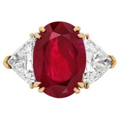 3 Carat Oval Statement Ruby Red 14K White Gold Modern Nobility Heirloom