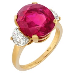 3 Carat Oval Statement Ruby Red 14K White Gold Modern Nobility Modern Classic
