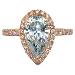 3 Carat Pear Cut Diamond Engagement Ring GIA Certified FIGB VSS1