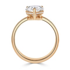 3 Carat Pear Diamond Ring Brilliant White 14K Gold Quiet Power Modern Classic