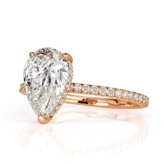 3 Carat Pear Diamond Ring Brilliant White 14K White Gold A Classic Statement
