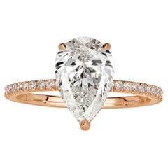 3 Carat Pear Diamond Ring Brilliant White 14K White Gold A Classic Statement