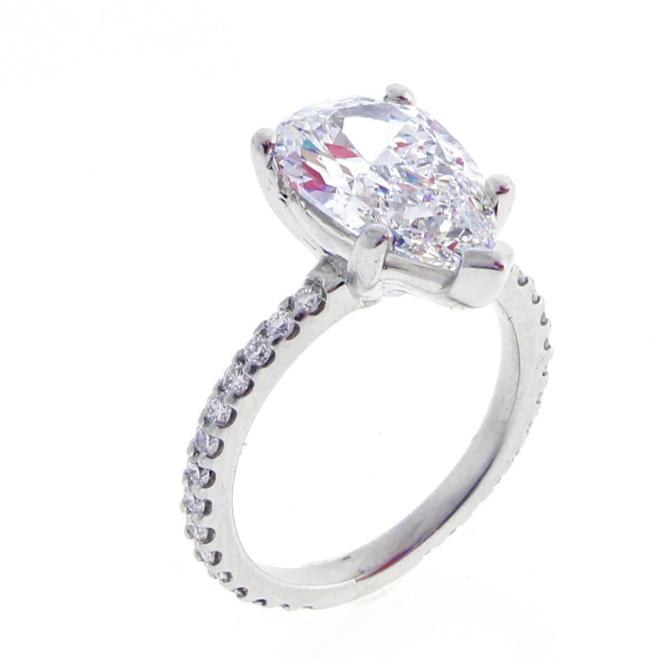 3 carat pear shaped diamond ring price